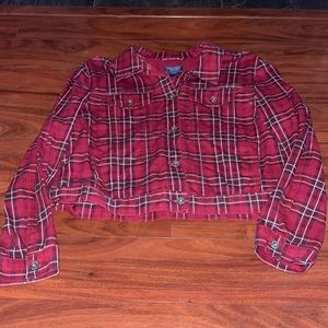 Cropped plaid XL jacket